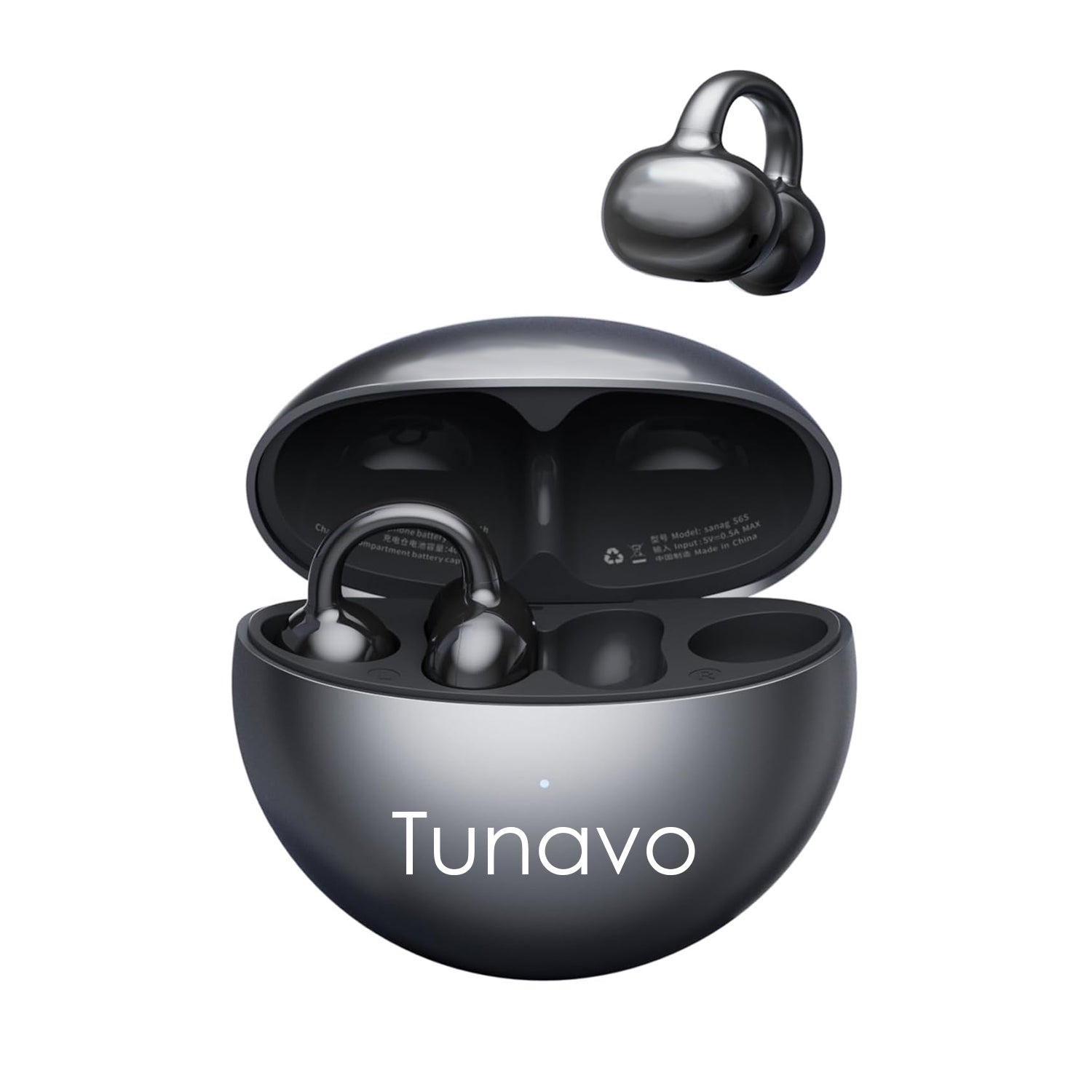 Open Ear Free Clip-On Headphones, IPX4 Waterproof Sports Earbuds, 38H Playtime Fit Sport Running, App Custom Settings